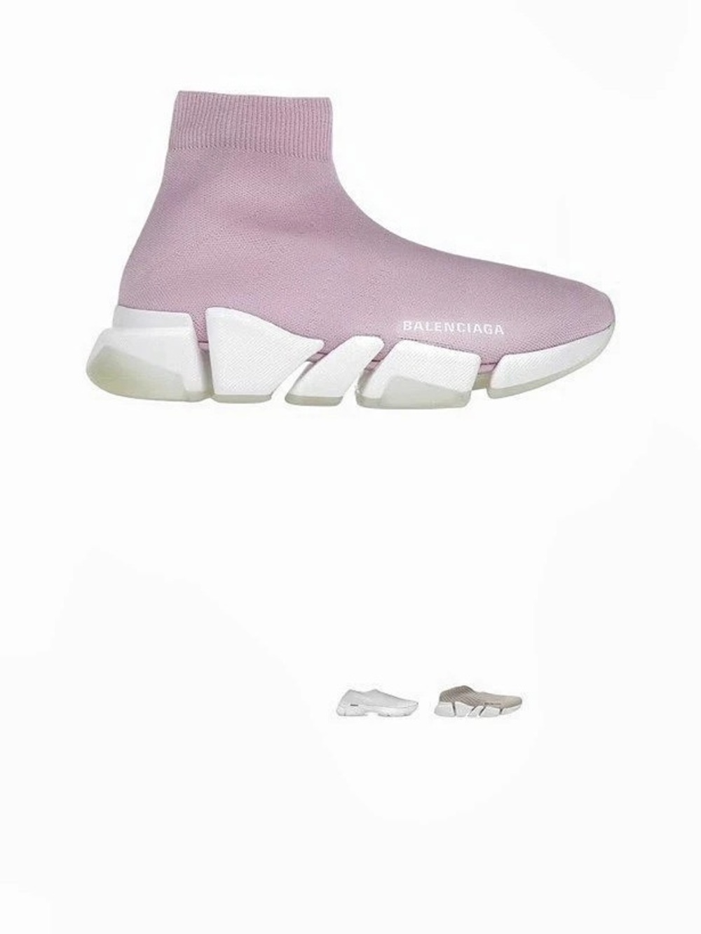Balenciaga Speed 2.0 Clear Sole Sneakers Pink & White